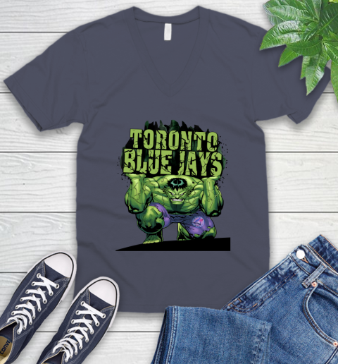 Toronto Blue Jays MLB Baseball Incredible Hulk Marvel Avengers Sports V-Neck T-Shirt 9