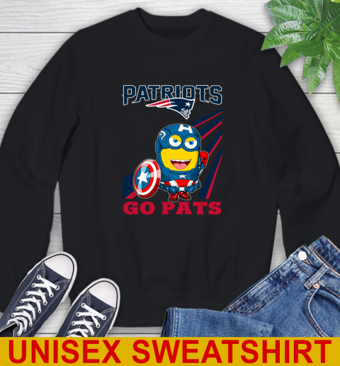 NFL Football New England Patriots Captain America Marvel Avengers Minion Shirt Sweatshirt