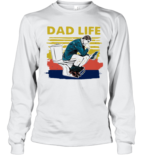 Businessman Thinker On Toilet Dad Life Vintage Long Sleeve T-Shirt