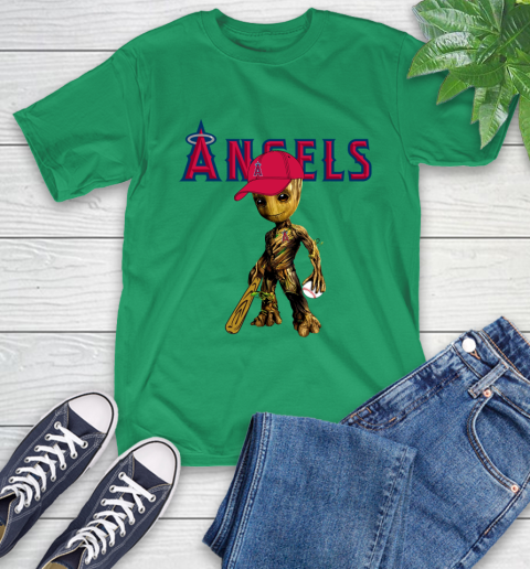 MLB Los Angeles Angels Groot Guardians Of The Galaxy Baseball T-Shirt 7