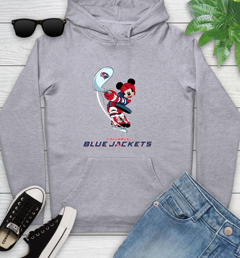 NHL Hockey Columbus Blue Jackets Cheerful Mickey Mouse Shirt Youth Hoodie 6