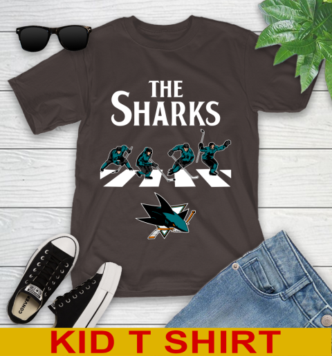 NHL Hockey San Jose Sharks The Beatles Rock Band Shirt Youth T-Shirt 6