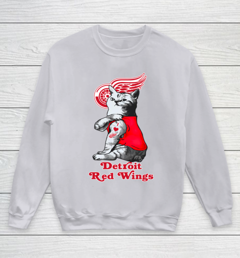 NHL My Cat Loves Detroit Red Wings Hockey Youth Sweatshirt 3