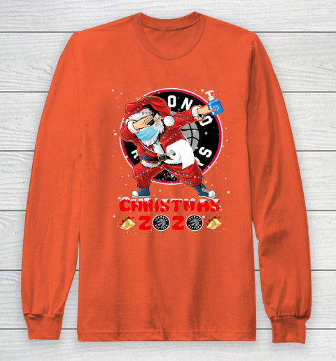 Toronto Raptors Funny Santa Claus Dabbing Christmas 2020 NBA Long Sleeve T-Shirt 3