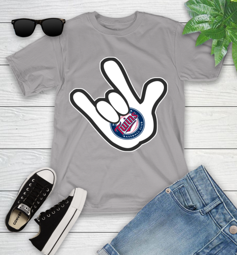Minnesota Twins MLB Baseball Mickey Rock Hand Disney Youth T-Shirt 4