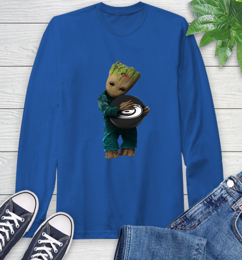 NHL Groot Guardians Of The Galaxy Hockey Sports Carolina Hurricanes Long Sleeve T-Shirt 9
