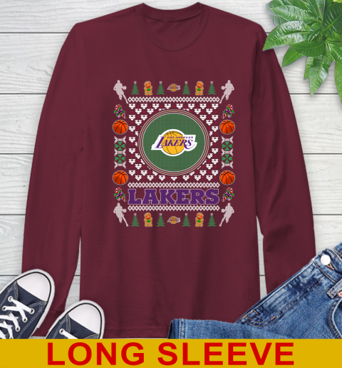 Los Angeles Lakers Merry Christmas NBA Basketball Loyal Fan Long Sleeve T-Shirt 7