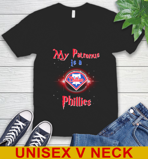MLB Baseball Harry Potter My Patronus Is A Philadelphia Phillies V-Neck T-Shirt