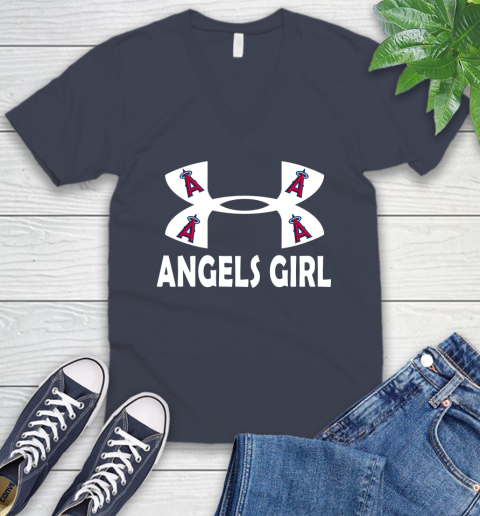 MLB Los Angeles Angels Under Armour Baseball Sports V-Neck T-Shirt 8