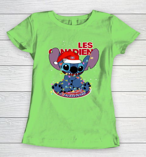 Montreal Canadiens NHL Hockey noel stitch Christmas Women's T-Shirt 5