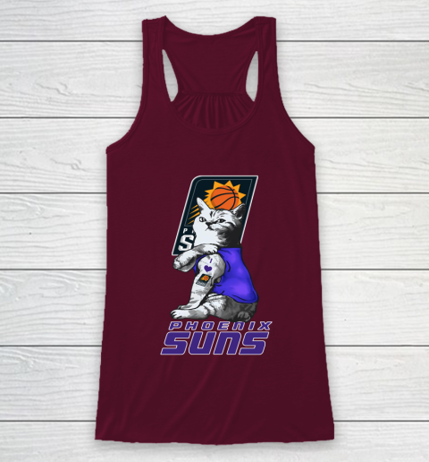 NBA Basketball My Cat Loves Phoenix Suns Racerback Tank 2