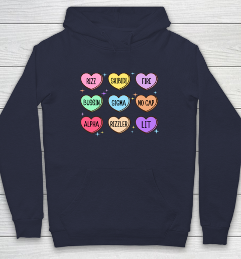 Skibidi Valentine's Day Candy Heart Funny Valentine Rizz Hoodie 2