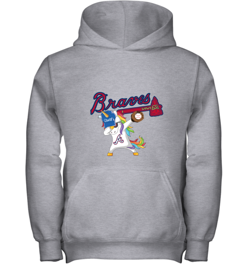 Hip Hop Dabbing Unicorn Flippin Love Atlanta Braves Youth Hoodie