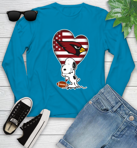Arizona Cardinals NFL Football The Peanuts Movie Adorable Snoopy Youth Long Sleeve 7