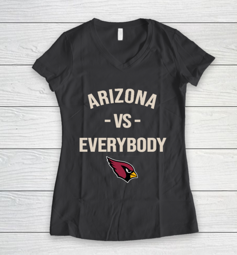 Arizona Cardinals Vs Everybody Women's V-Neck T-Shirt - Image 7
