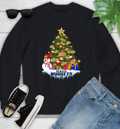 Denver Nuggets Merry Christmas NBA Basketball Sports Youth Sweatshirt 2