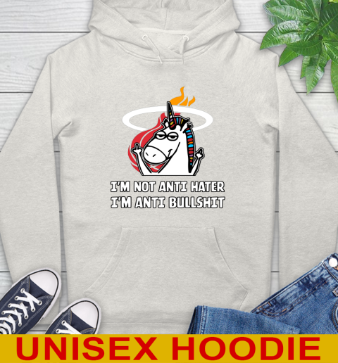 Miami Heat NBA Basketball Unicorn I'm Not Anti Hater I'm Anti Bullshit Hoodie 12