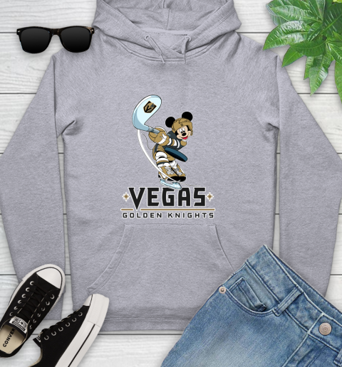 NHL Hockey Vegas Golden Knights Cheerful Mickey Mouse Shirt Youth Hoodie 6