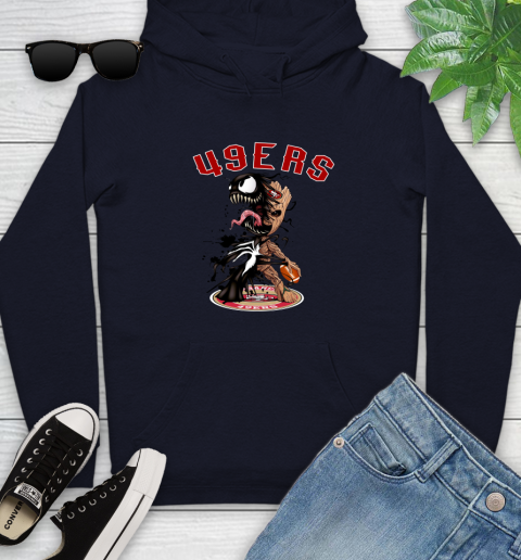 NFL San Francisco 49ers Football Venom Groot Guardians Of The Galaxy Youth Hoodie 4