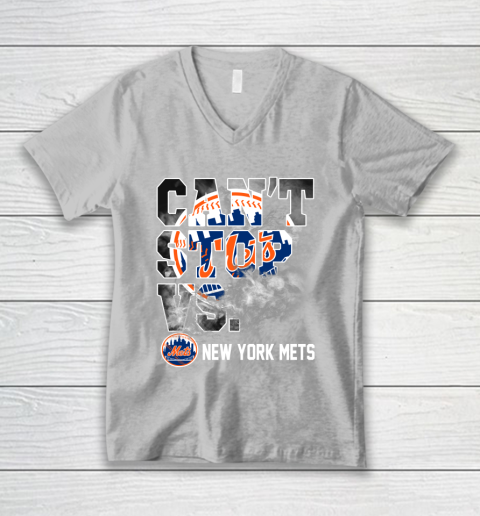 MLB New York Mets Baseball Can't Stop Vs Mets V-Neck T-Shirt 3