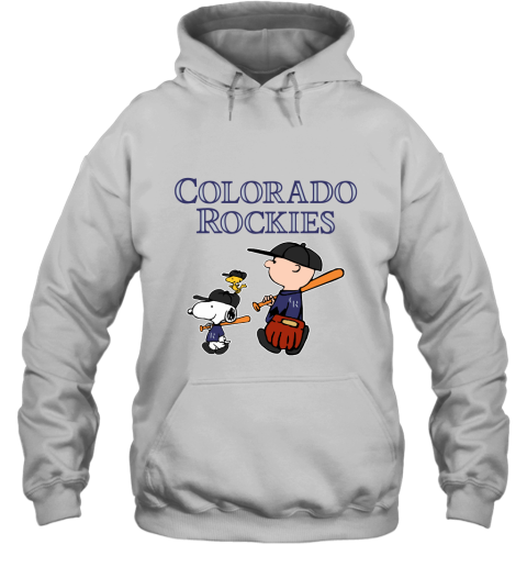 Colorado Rockies Let's Play Baseball Together Snoopy MLB Hoodie