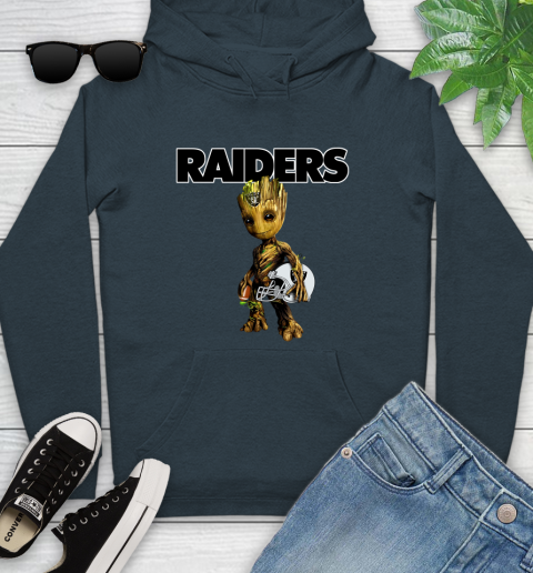 Oakland Raiders NFL Football Groot Marvel Guardians Of The Galaxy Youth Hoodie 8