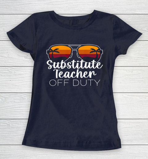 Substitute Teacher of the Deaf Off Duty Sunglasses Sunset Women's T-Shirt 2