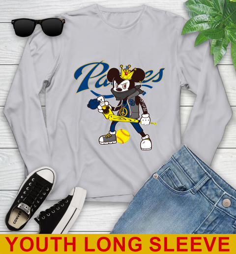 San Diego Padres MLB Baseball Mickey Peace Sign Sports Youth Long Sleeve 6