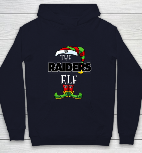 Oakland Raiders Christmas ELF Funny NFL Youth Hoodie 2