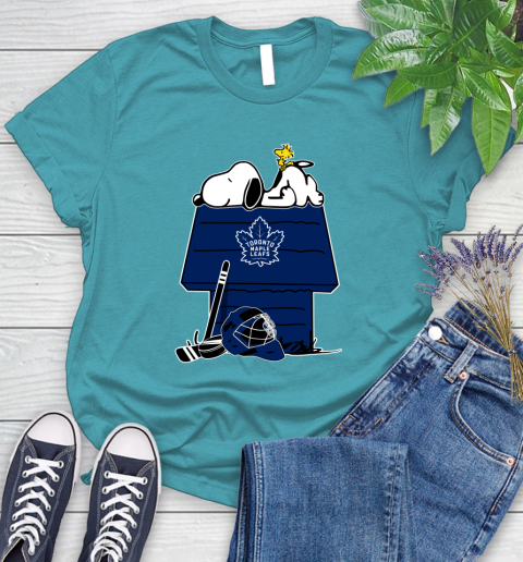 Toronto Maple Leafs NHL Hockey Snoopy Woodstock The Peanuts Movie Women's T-Shirt 12