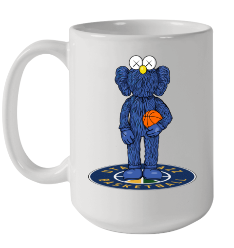 NBA Basketball Utah Jazz Kaws Bff Blue Figure Shirt Ceramic Mug 15oz