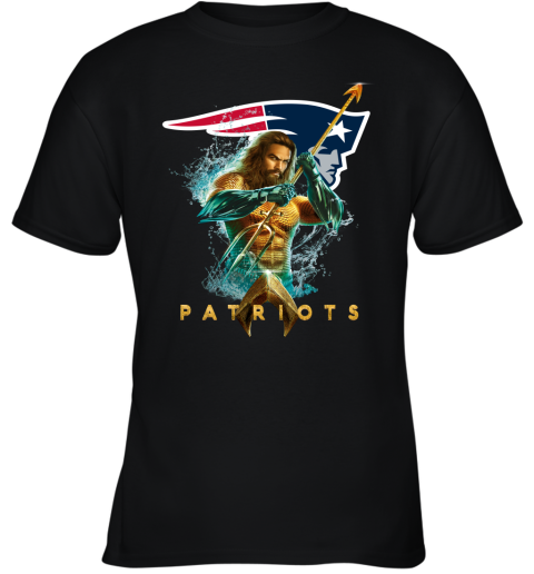 NFL New England Patriots Aquaman DC Football Sports 7nOuBj9o66n youth t shirt 26 95 151514 front black