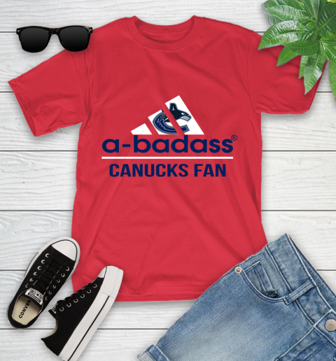 NHL A Badass Vancouver Canucks Fan Adidas Hockey Sports Youth T-Shirt 13