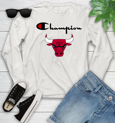 NBA Basketball Chicago Bulls Champion Shirt Youth Long Sleeve 10