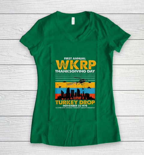 Wkrp Turkey Drop Shirt Turkey Drop T Shirt Turkey Drop Retro Women's V-Neck T-Shirt 3