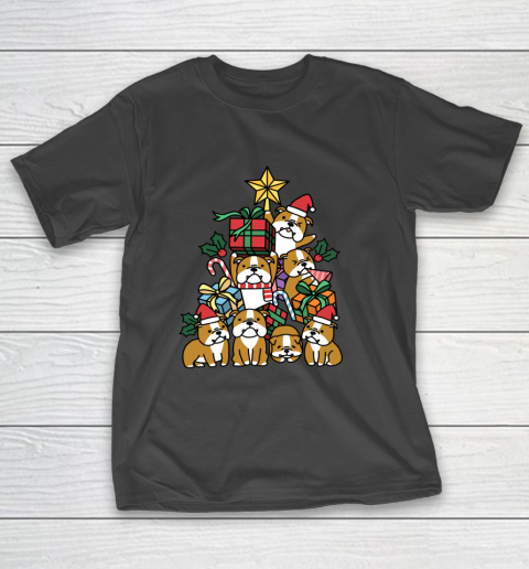 Christmas Tree English Bulldog Dog T-Shirt