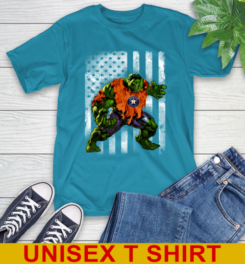 Houston Astros Hulk Marvel Avengers MLB Baseball American Flag T-Shirt 9