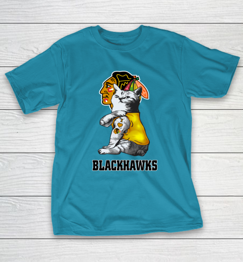 NHL My Cat Loves Chicago Blackhawks Hockey T-Shirt 7