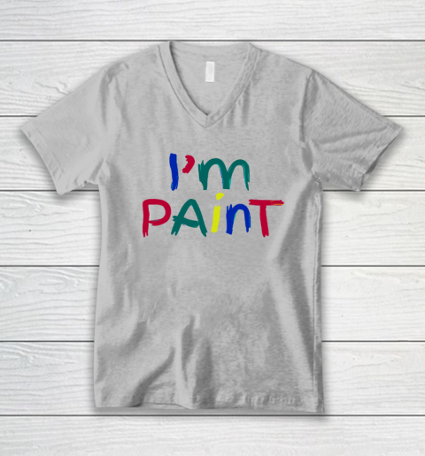 I Heart Love To Finger Paint Couple Valentine I'm Paint V-Neck T-Shirt 2