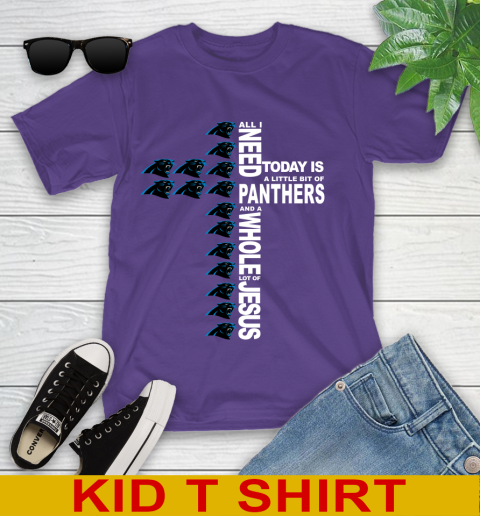 NFL All I Need Today Is A Little Bit Of Carolina Panthers Shirt Youth T-Shirt 3
