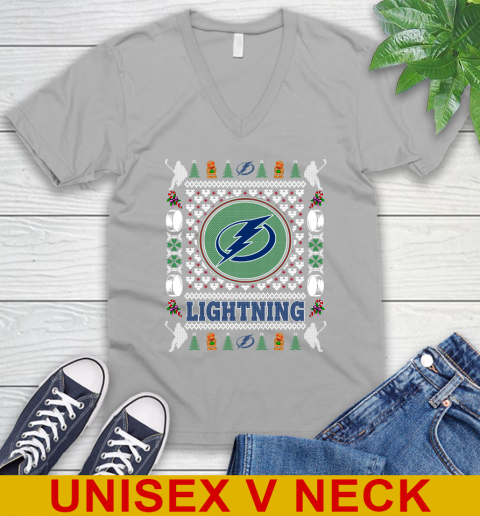 Tampa Bay Lightning Merry Christmas NHL Hockey Loyal Fan V-Neck T-Shirt 3