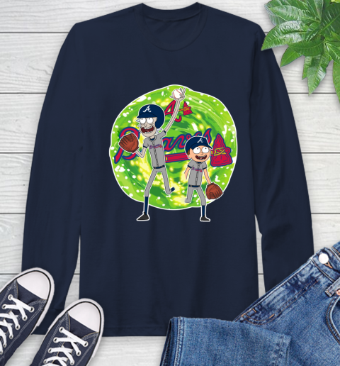 MLB Atlanta Braves Rick And Morty Baseball Sports Long Sleeve T-Shirt 4