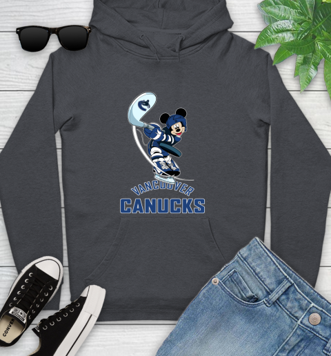 NHL Hockey Vancouver Canucks Cheerful Mickey Mouse Shirt Youth Hoodie 8