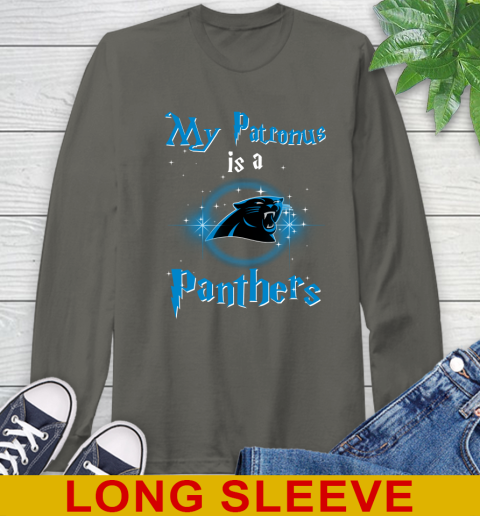 NFL Football Harry Potter My Patronus Is A Carolina Panthers Long Sleeve T-Shirt 10