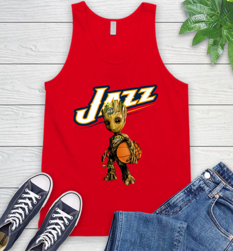 Utah Jazz NBA Basketball Groot Marvel Guardians Of The Galaxy Tank Top 6