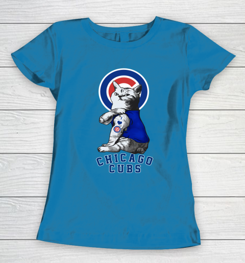 MLB Baseball My Cat Loves Chicago Cubs Women's T-Shirt 6
