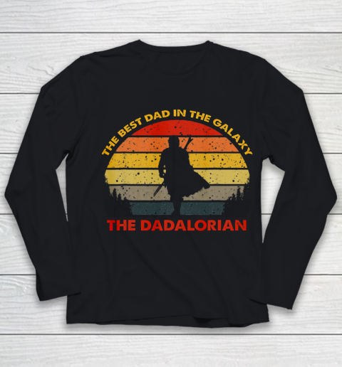 Retro The Dadalorian Graphic Father s Day Tees Vintage Best Youth Long Sleeve