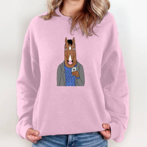 Bojack Horseman Sweatshirt fkhr bojack horseman sweatshirt 35 front light pink