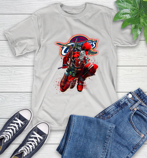 NBA Deadpool Marvel Comics Sports Basketball Cleveland Cavaliers T-Shirt