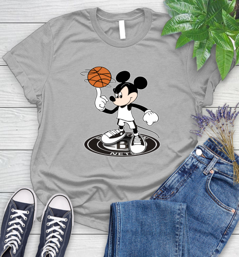 NBA Basketball Brooklyn Nets Cheerful Mickey Disney Shirt Women's T-Shirt 5